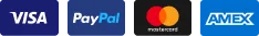 Métodos de pago: Visa, PayPal, Mastercard, American Express